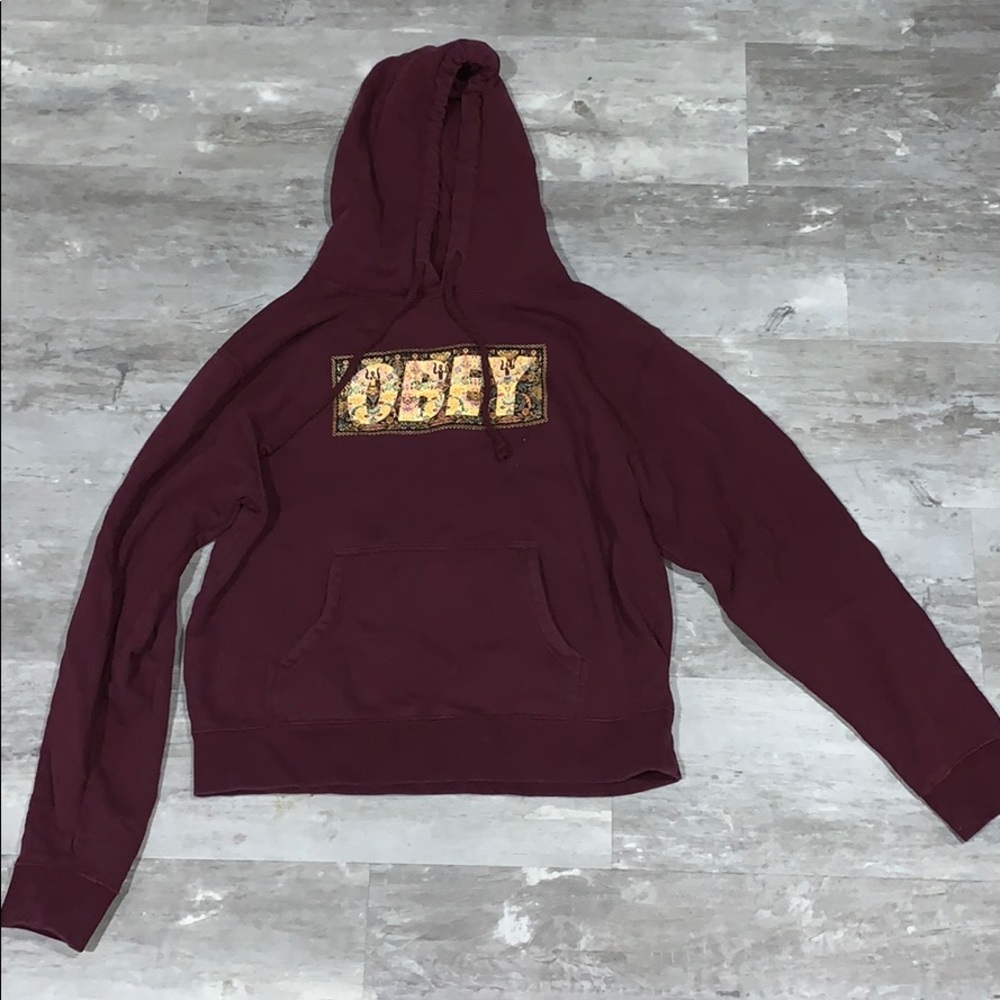 maroon obey sweatshirt